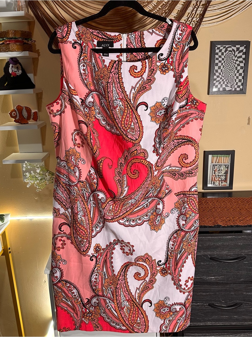 ALYX Pink & Coral Paisley Sheath Dress